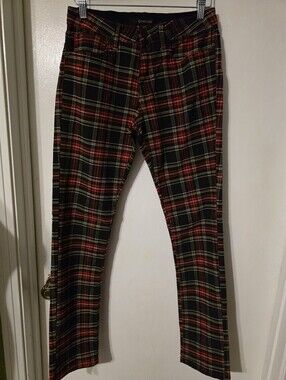 Fried Denim Red & Black Plaid Pants